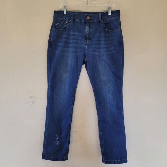 Mugsy Fultons Jeans Mens Size 35x29 Dark Wash Whiskering Stretch Pockets - Picture 1 of 11